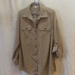 Ladies nice dress shirt. No wrinkles here.